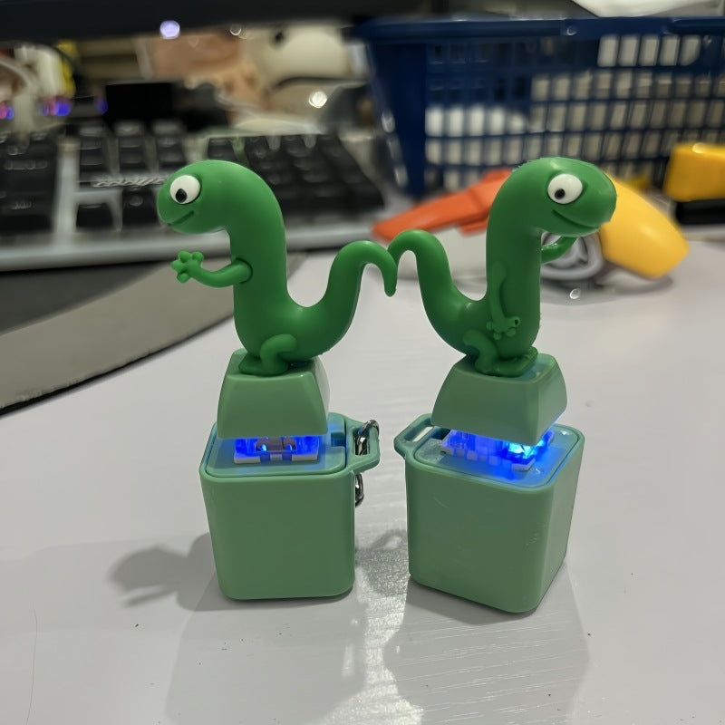 Frog Croaking Fidget Toy - Rechargeable Frog Croaking Keychain, Frog Croaking Stress Reliever with Colorful Lights, Fun & Portable Anxiety Relief Toy