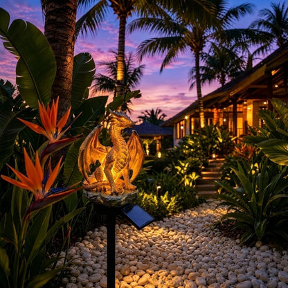 Solar Dragon Garden Statue Light