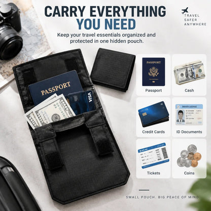 Slim Anti-Theft Passport Belt Pouch