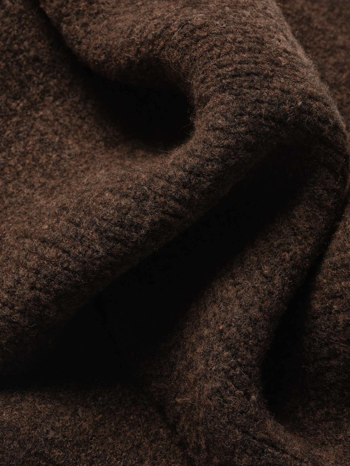 WOOL KNIT DUVET SCARF | BROWN