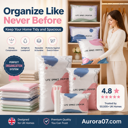 🧳Buy 1 Get 1 Free No‑Pump Vacuum Storage Bags – Press & seal, no pump needed. Saves 80% space, keeps clothes dry & dust‑free. Perfect for bulky bedding & off‑season gear. 🛏️🗄️