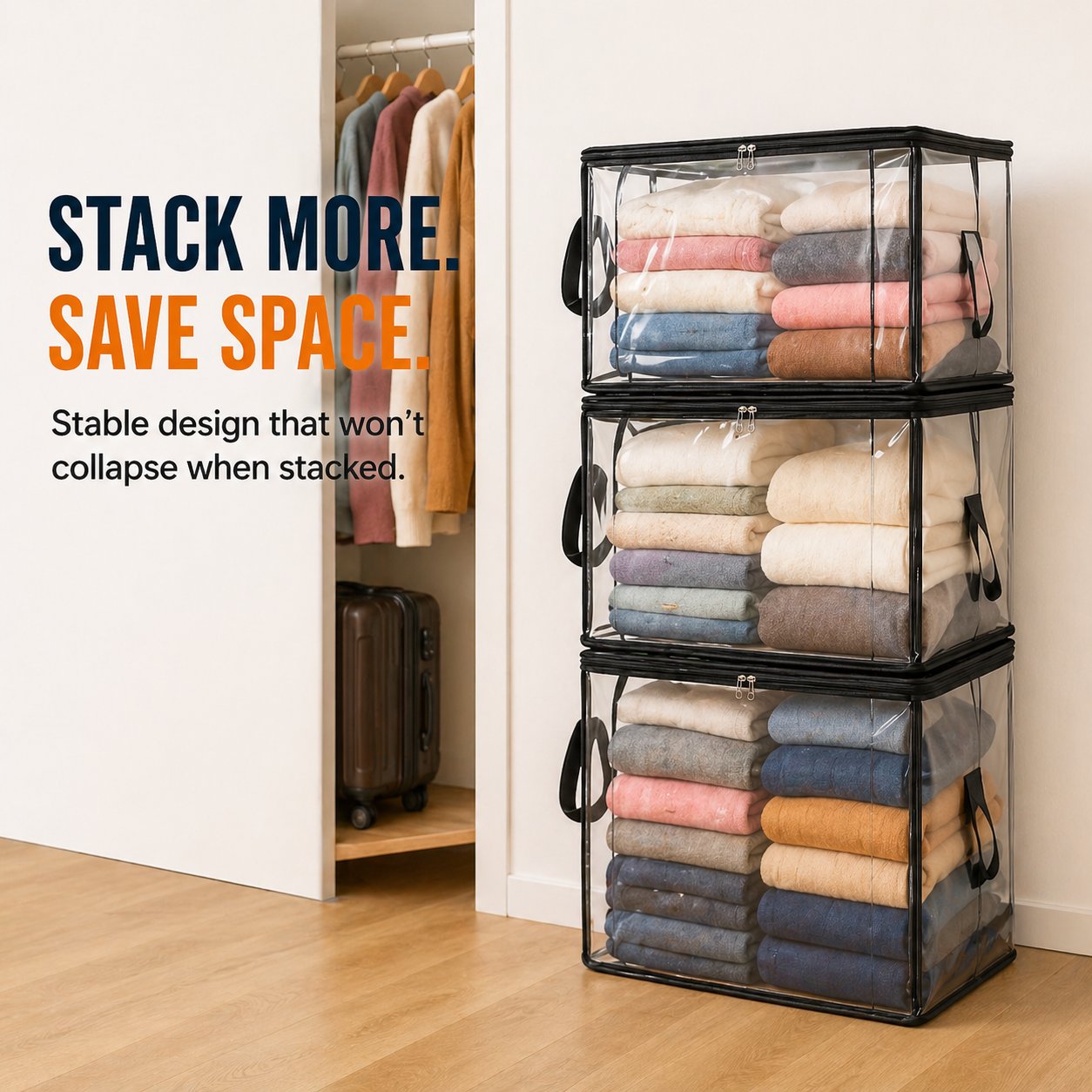 🔥Last Day 50% OFF📦Large Heavy-Duty Thick Plastic Clear Storage Bag for Clothes, Moving & Storage