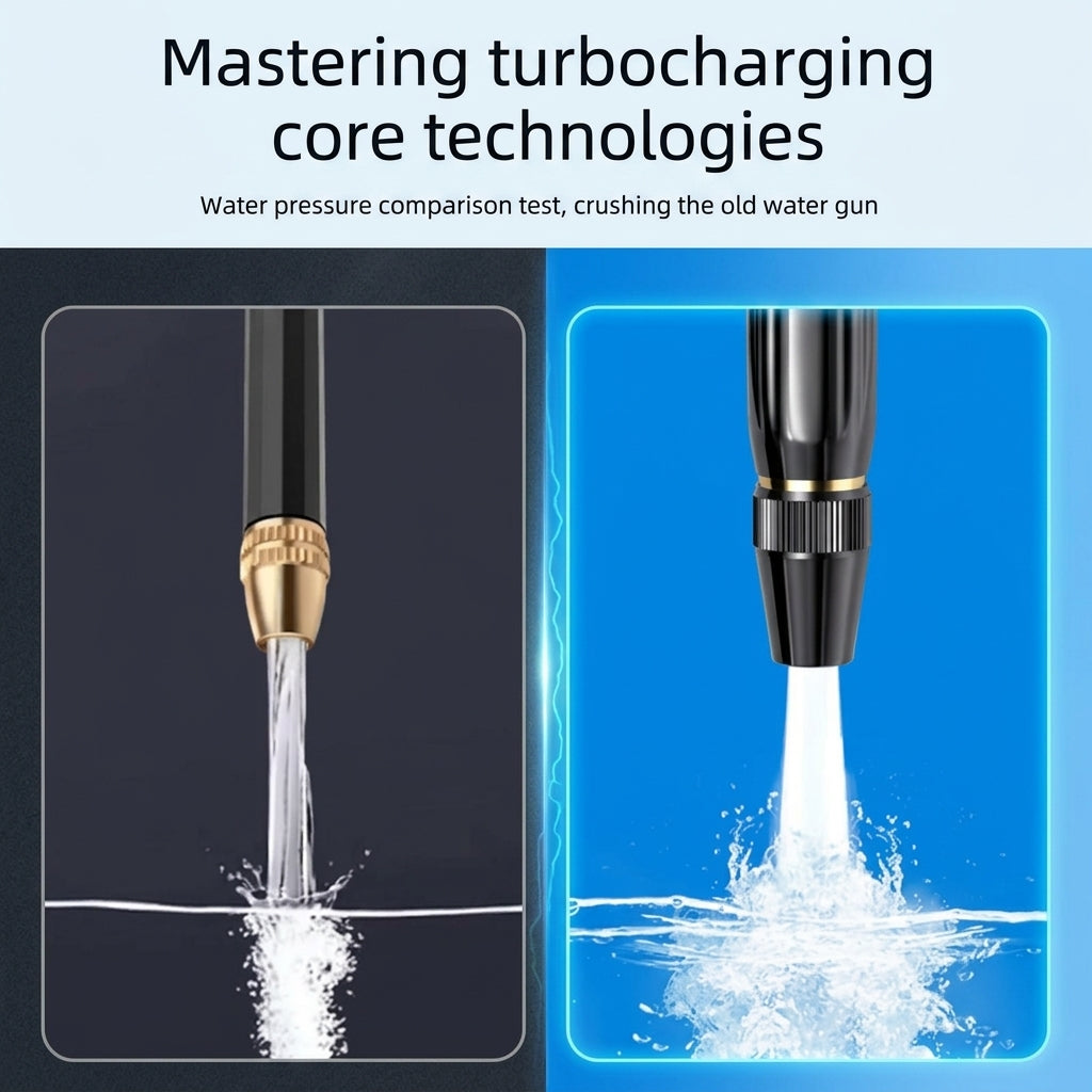 High-Pressure Hose Spray Gun with Brush Attachment