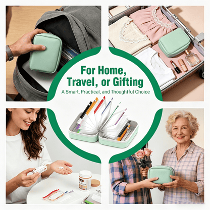 💊A8 Waterproof 14-Pouch Weekly Pill Organizer, Color-Coded Travel Storage for Vitamins & Supplements
