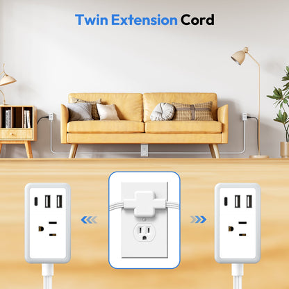 🔋⚡6-in-1 Twin Extension Power Strip