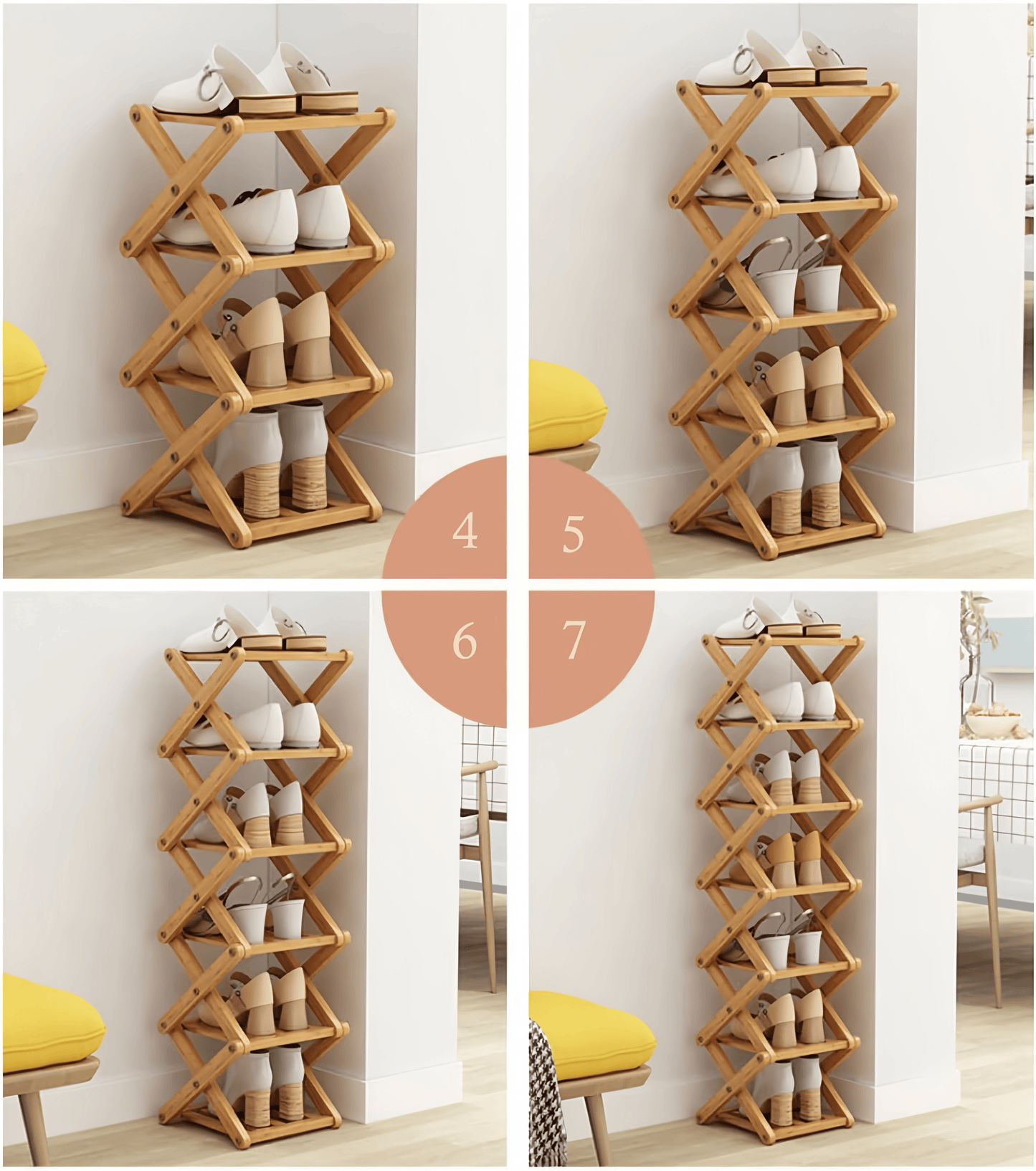 The 9-Tier No-Assembly Bamboo Rack !🌿👟