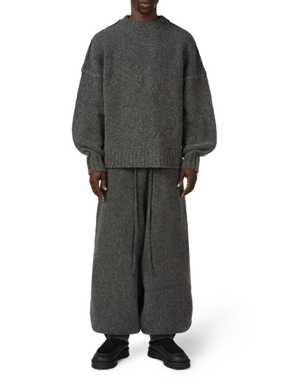 WOOL KNIT CREWNECK | BROWN