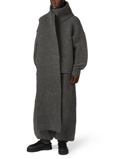 WOOL KNIT DUVET SCARF | BROWN
