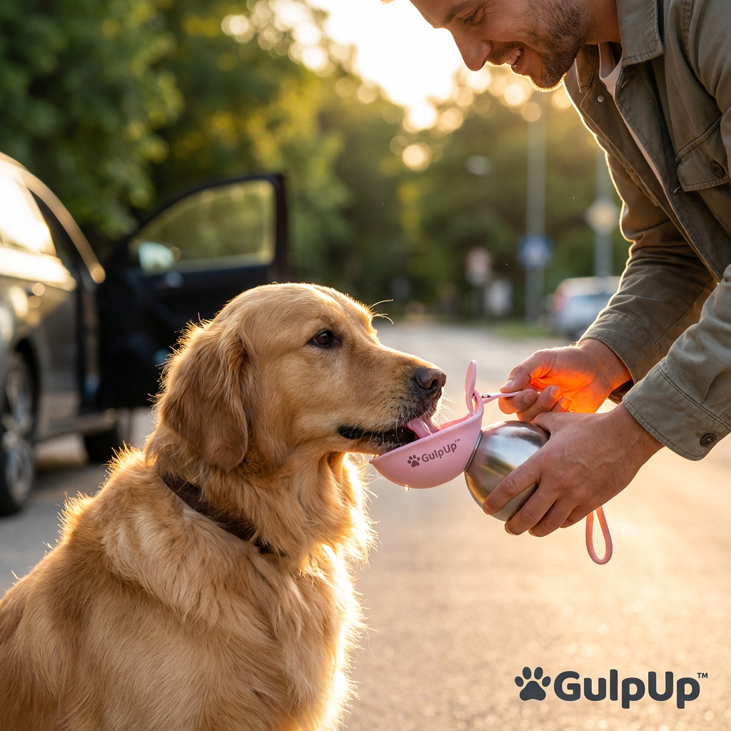 GulpUp™ — The 2-in-1 Dog Water Bottle & Bowl