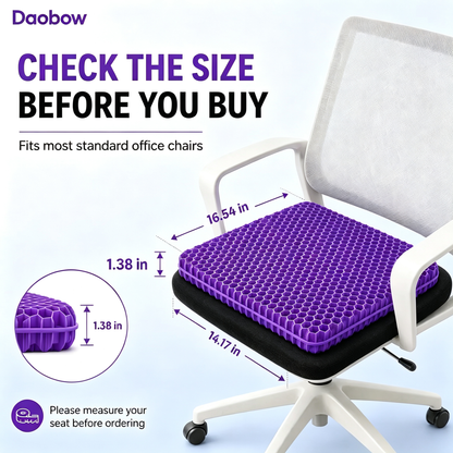 Daobow Double Thick Honeycomb Gel Seat Cushion 🪑Cool Pressure Relief Cushion for Office Car Wheelchair