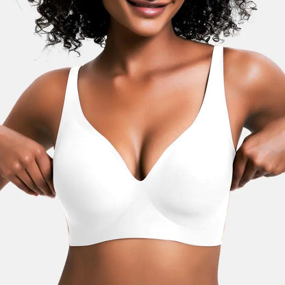 Thread Haven®Jelly Wireless Womens Comfortable Wireless Bras Push Up Bralettes Seamless Tshirts Bras Deep V Everyday Bras