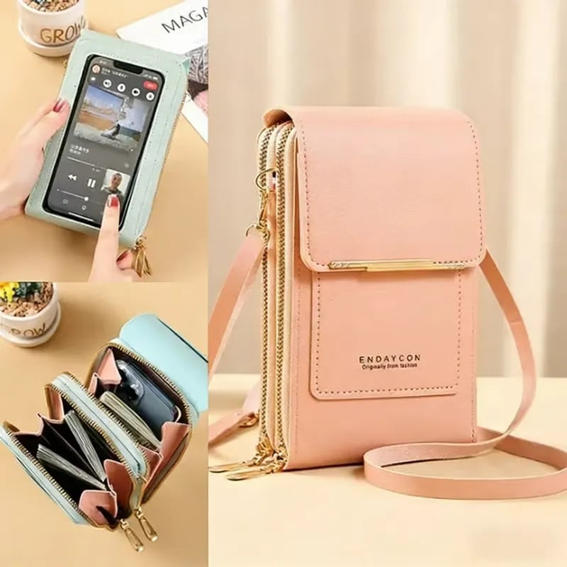 ⏳Only $19.99 Last Day Promotion - ✨RFID Anti-Theft Phone Crossbody – Touchscreen & Multi-Compartment Design📱