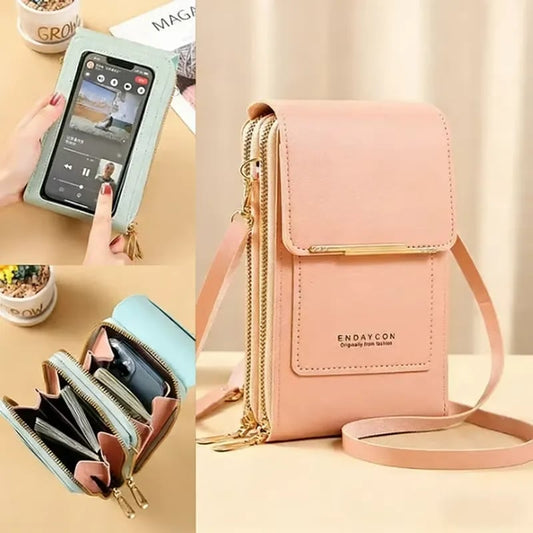 ⏳Only $19.99 Last Day Promotion - ✨RFID Anti-Theft Phone Crossbody – Touchscreen & Multi-Compartment Design📱