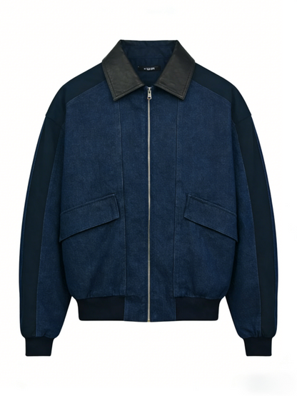 Thread Haven® MEN’S FILBERT FLIGHT JACKET - MED INDIGO - WORN IN