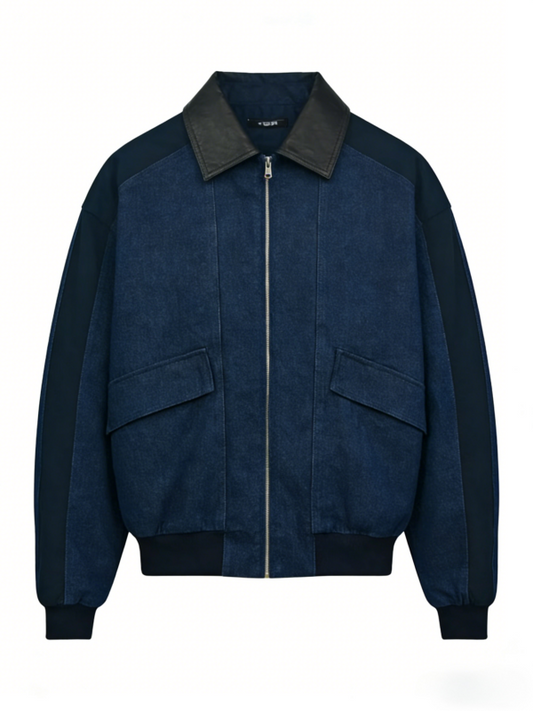 Thread Haven® MEN’S FILBERT FLIGHT JACKET - MED INDIGO - WORN IN