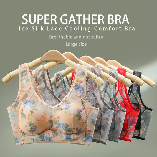 🎁 Super gather bra | Ice Silk Lace Cooling Comfort Bra