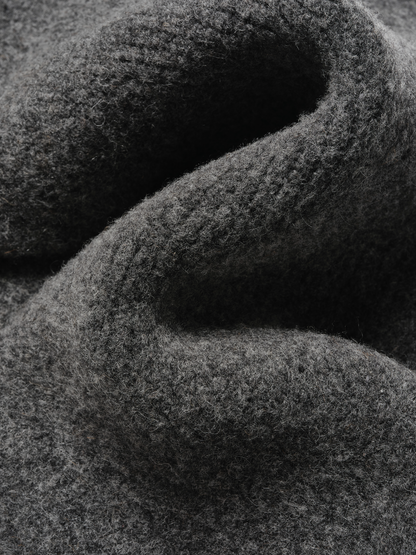 WOOL KNIT DUVET SCARF | GRAY