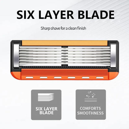 48-Piece Men's Razor Blade Replacement Set with Free Handle - Ultra Sharp Stainless Steel Blades for Smooth Shaving