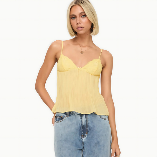 The Lemon Pleat Top
