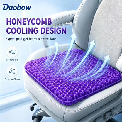 Daobow Double Thick Honeycomb Gel Seat Cushion 🪑Cool Pressure Relief Cushion for Office Car Wheelchair