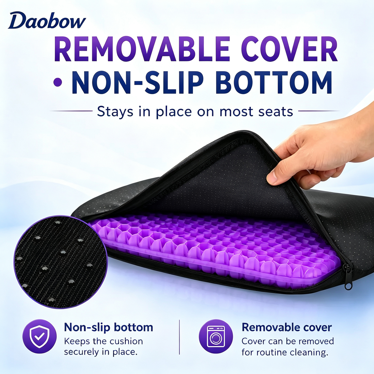 Daobow Double Thick Honeycomb Gel Seat Cushion 🪑Cool Pressure Relief Cushion for Office Car Wheelchair