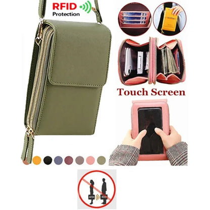 ⏳Only $19.99 Last Day Promotion - ✨RFID Anti-Theft Phone Crossbody – Touchscreen & Multi-Compartment Design📱