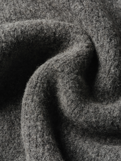 WOOL KNIT CREWNECK | BROWN