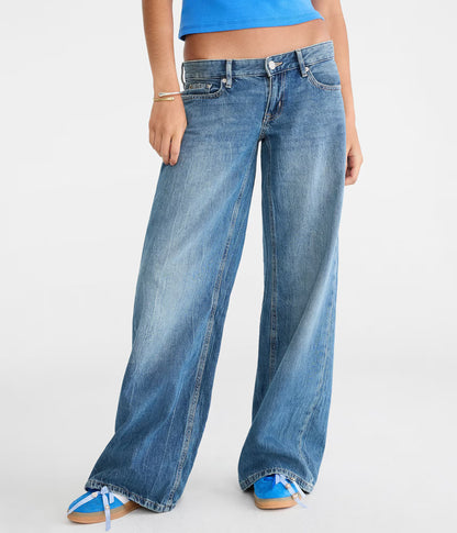 Super Low-Rise Ultra Wide Leg Jean (Buy 2 Free Shipping）