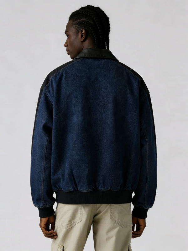 Thread Haven® MEN’S FILBERT FLIGHT JACKET - MED INDIGO - WORN IN