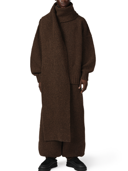 WOOL KNIT DUVET SCARF | GRAY