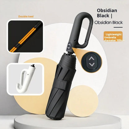 🥳2026 HOT SALE🥳💞50K+ SOLD! ☔💨 50% OFF! ☔Portable Automatic Folding Umbrella-Windproof Waterproof with Loop Buckle