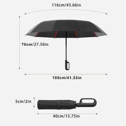 🥳2026 HOT SALE🥳💞50K+ SOLD! ☔💨 50% OFF! ☔Portable Automatic Folding Umbrella-Windproof Waterproof with Loop Buckle
