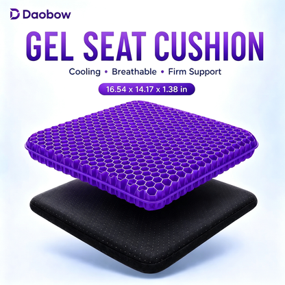 Daobow Double Thick Honeycomb Gel Seat Cushion 🪑Cool Pressure Relief Cushion for Office Car Wheelchair