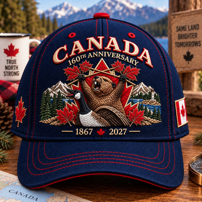 🔥🍁 Canada 160th Anniversary 1867–2027 - Premium Printed Heritage Cap Polyester • Detailed Printed • Comfortable Fit