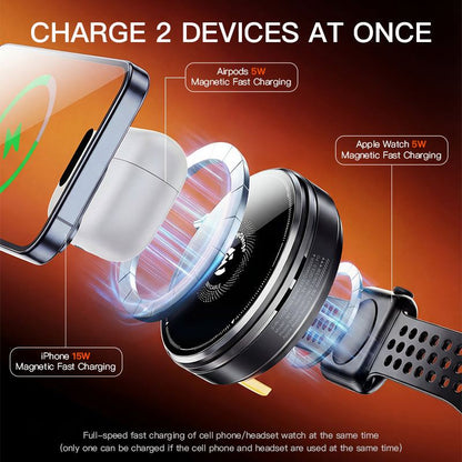 Retractable 3-in-1 Magnetic Wireless Charger & Hidden Stand
