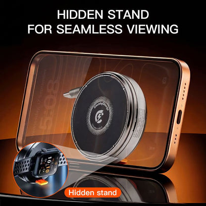 Retractable 3-in-1 Magnetic Wireless Charger & Hidden Stand
