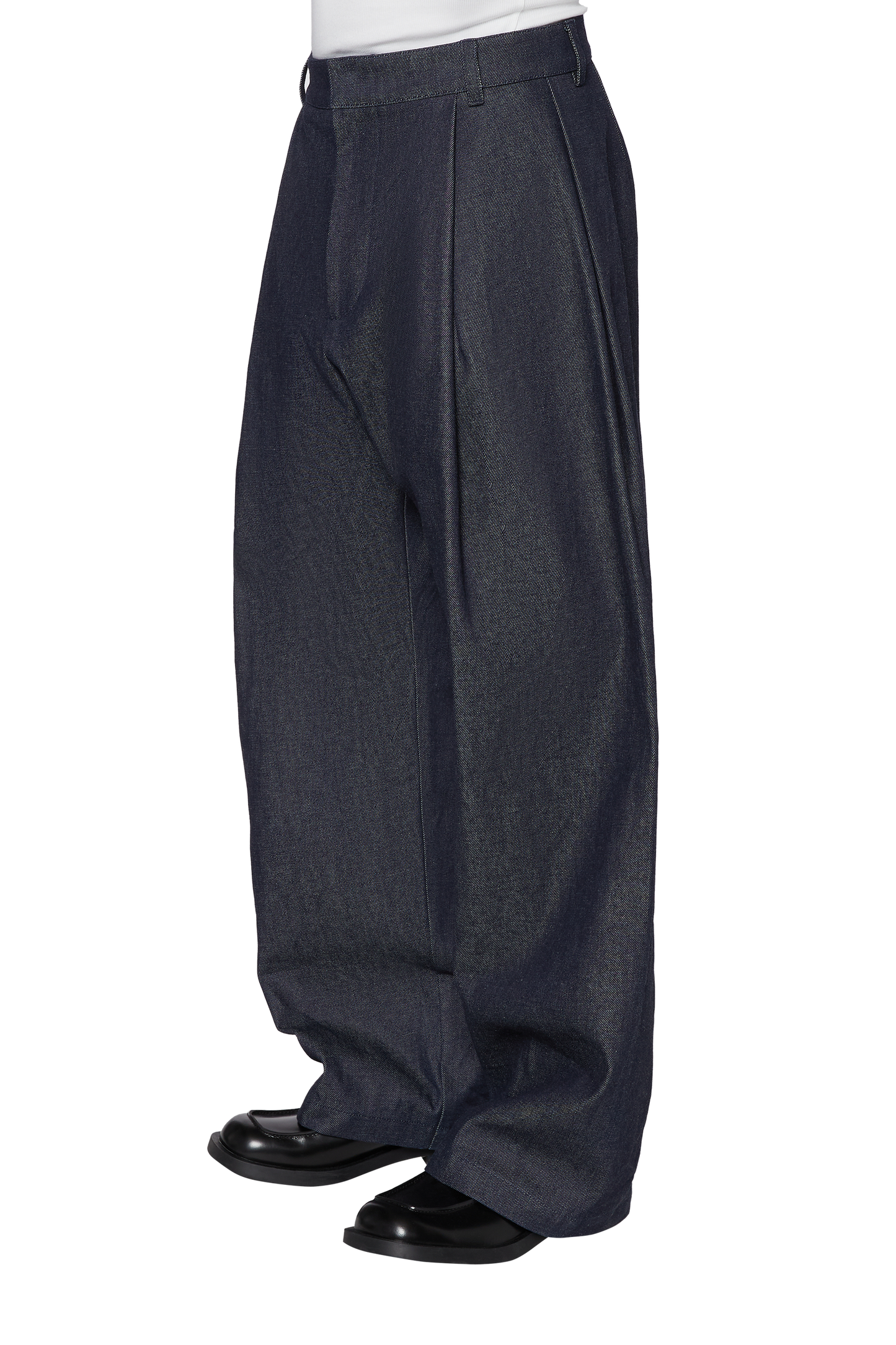 13.5OZ TWILL DENIM PLEAT PANTS