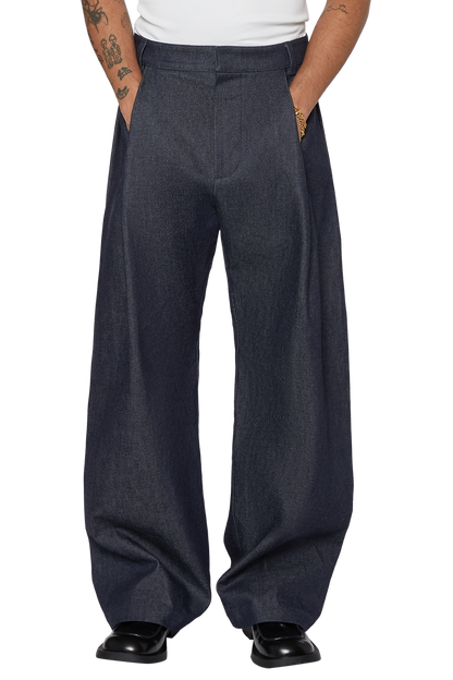 13.5OZ TWILL DENIM PLEAT PANTS
