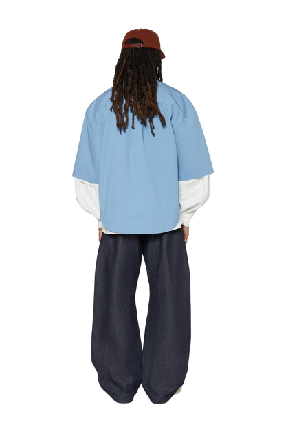 13.5OZ TWILL DENIM PLEAT PANTS