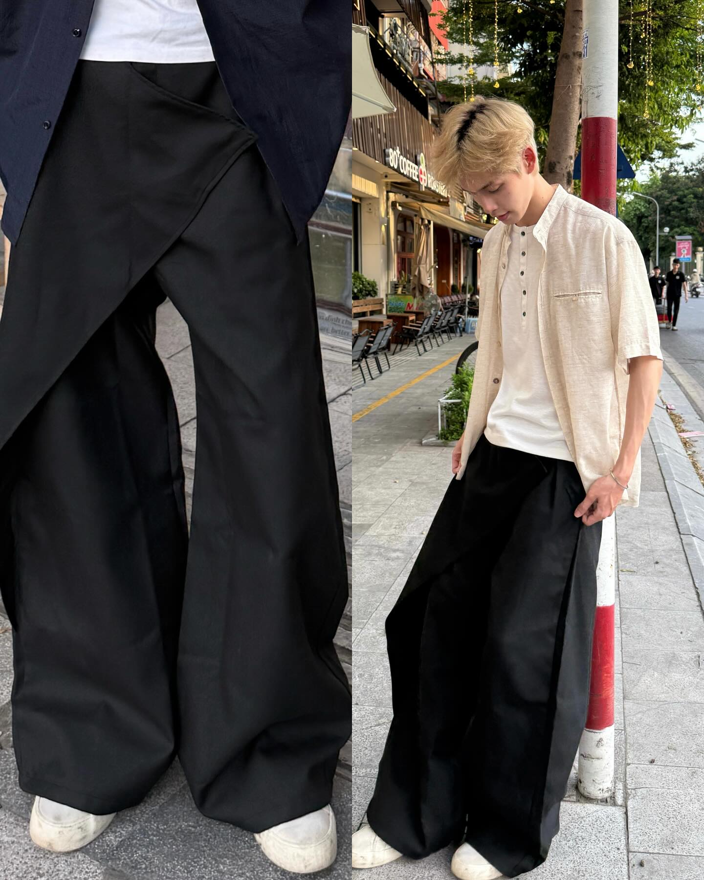 ASYMMETRICAL WRAP PANTS
