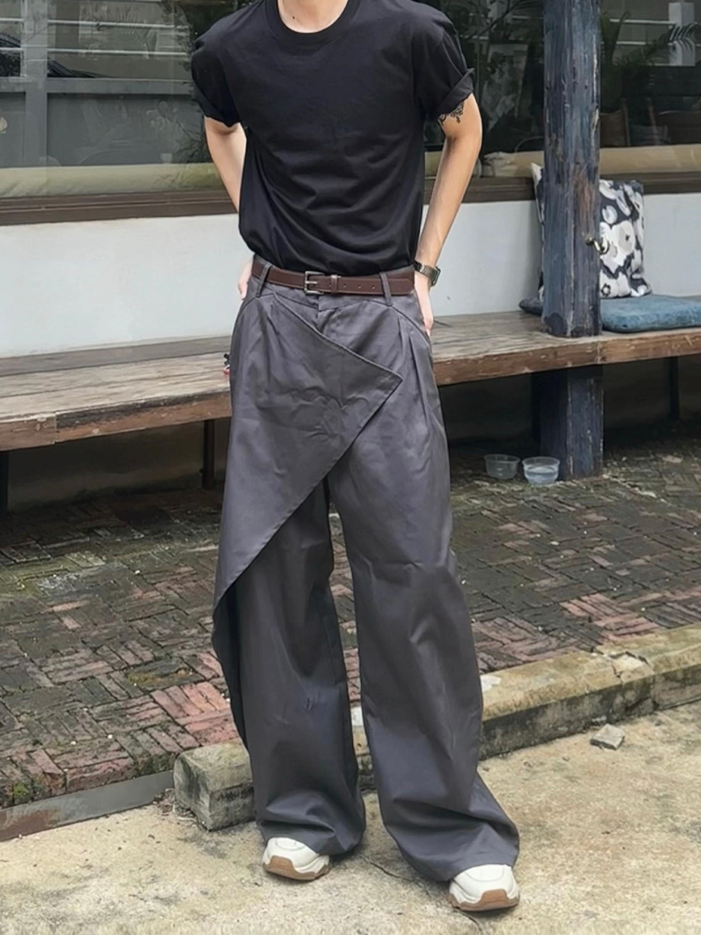 ASYMMETRICAL WRAP PANTS