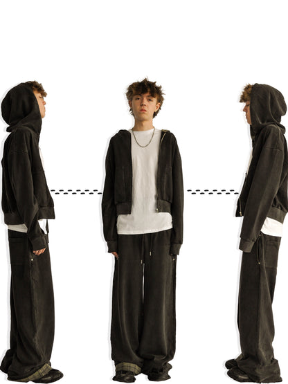 LAZY PLAID‑LINED SWEATS
