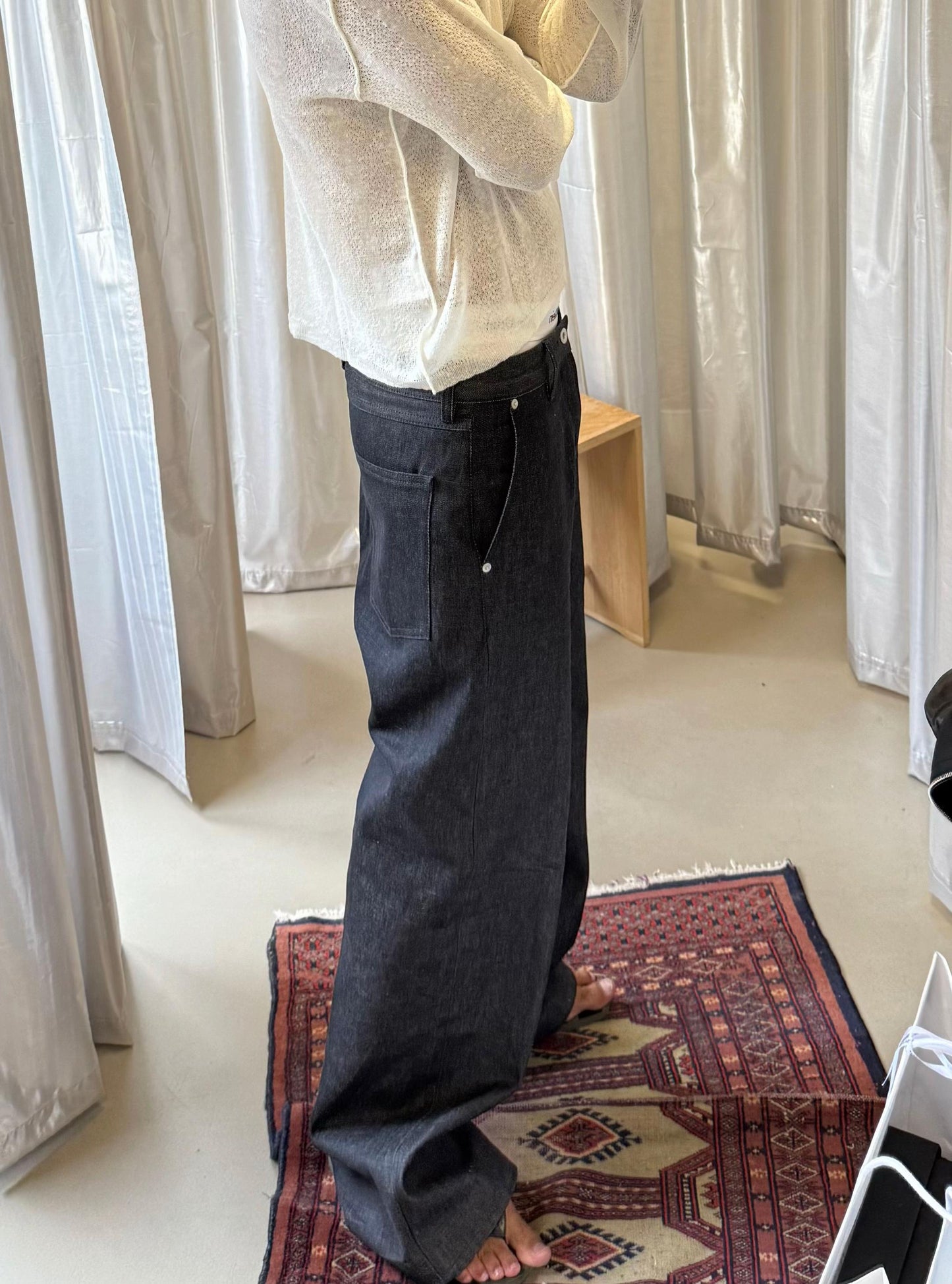 13OZ WIDE LEG RAW DENIM