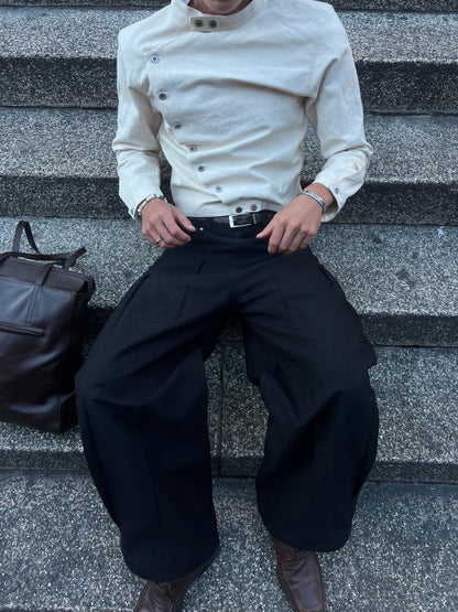 PLEATED TROUSERS