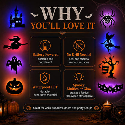 Halloween LED Silhouette Wall Light Stickers