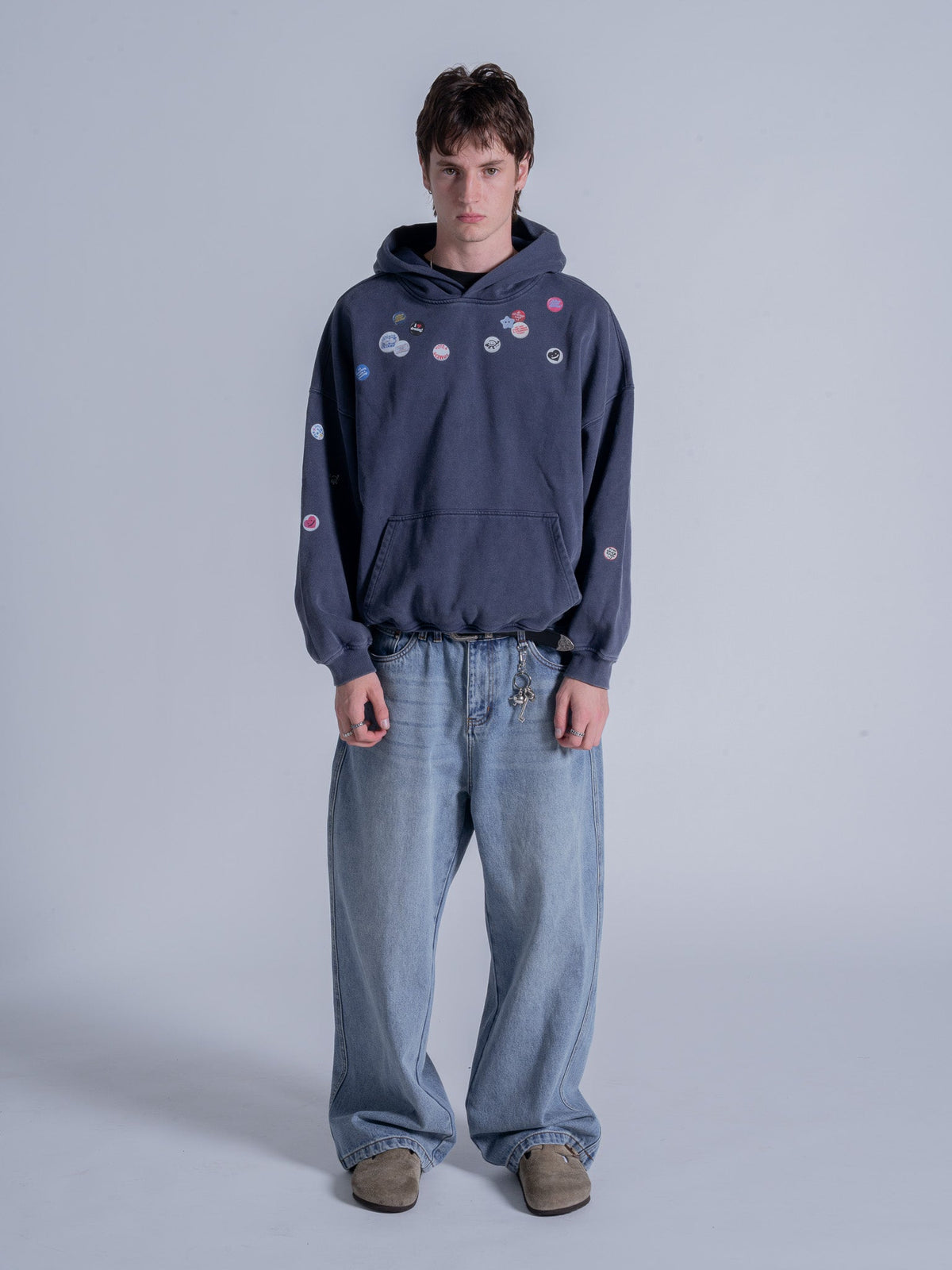 PIN HOODIE - VINTAGE NAVY
