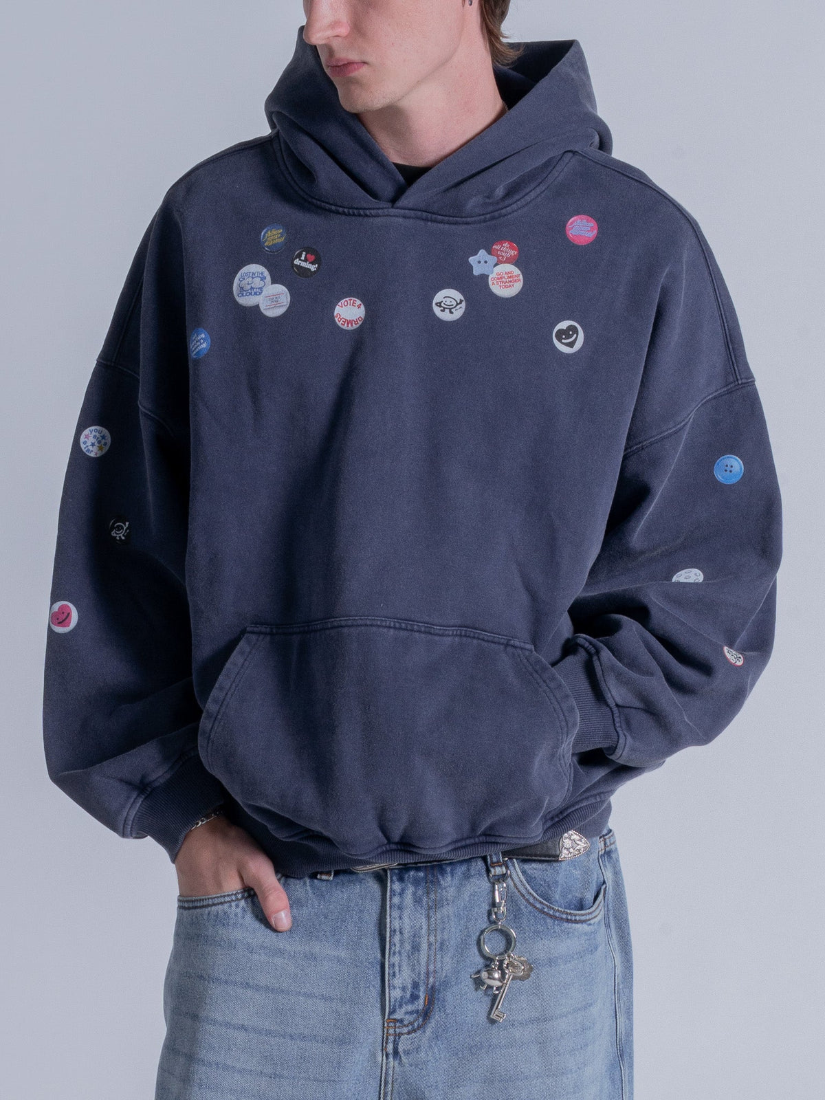PIN HOODIE - VINTAGE NAVY