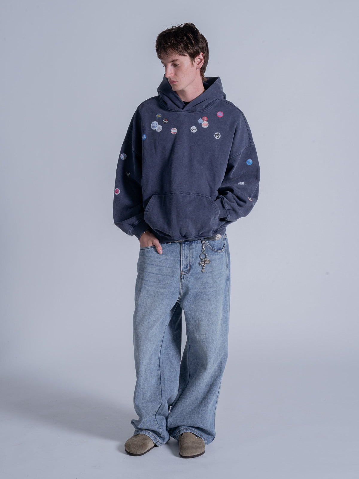 PIN HOODIE - VINTAGE NAVY