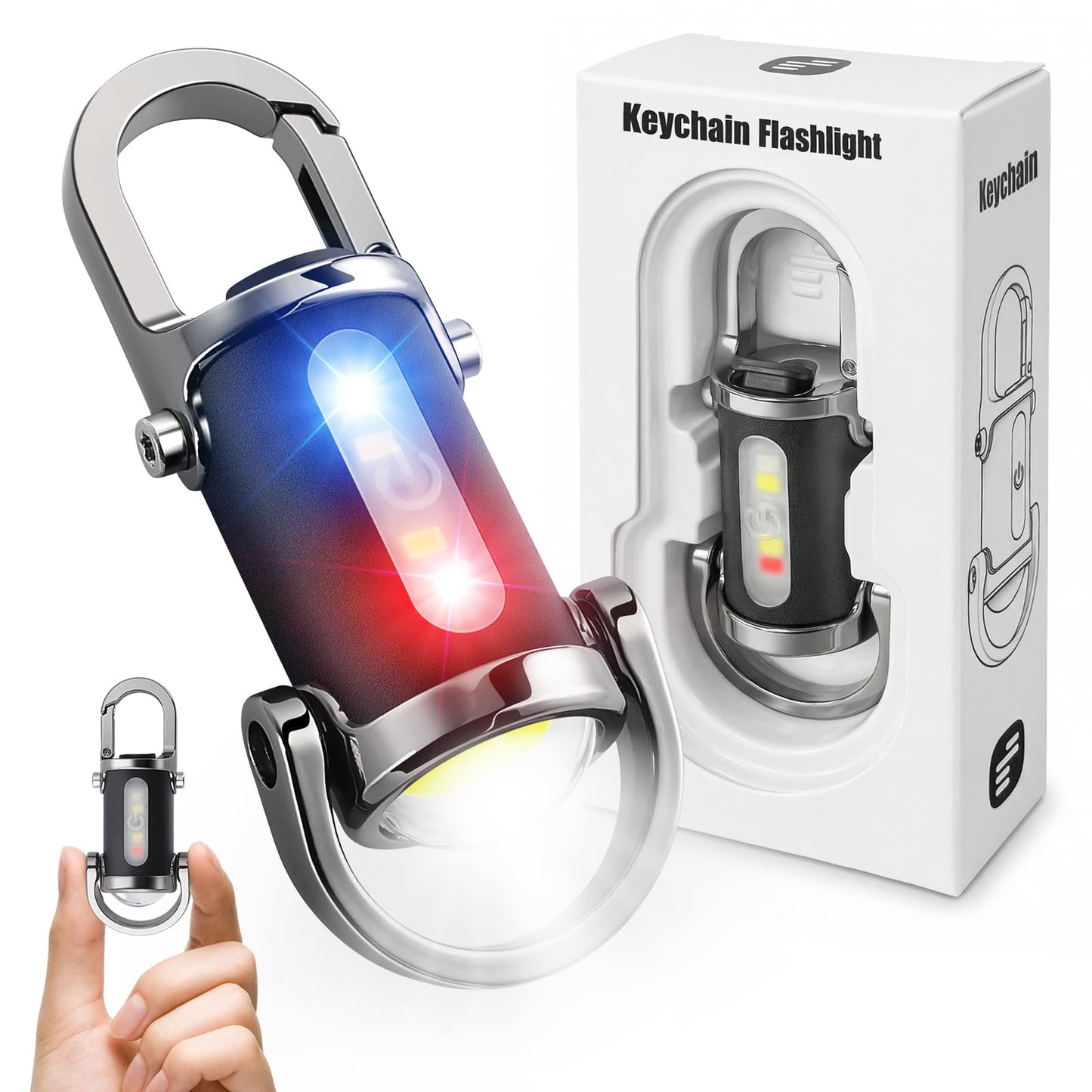 Rechargeable keychain flashlight