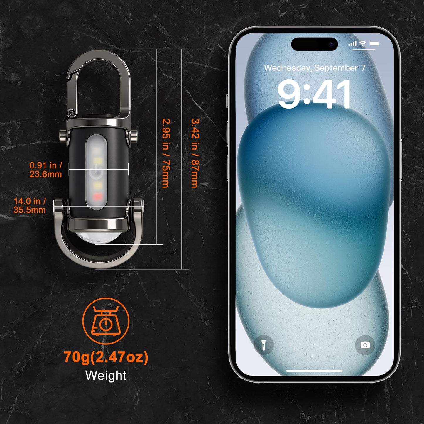 Rechargeable keychain flashlight